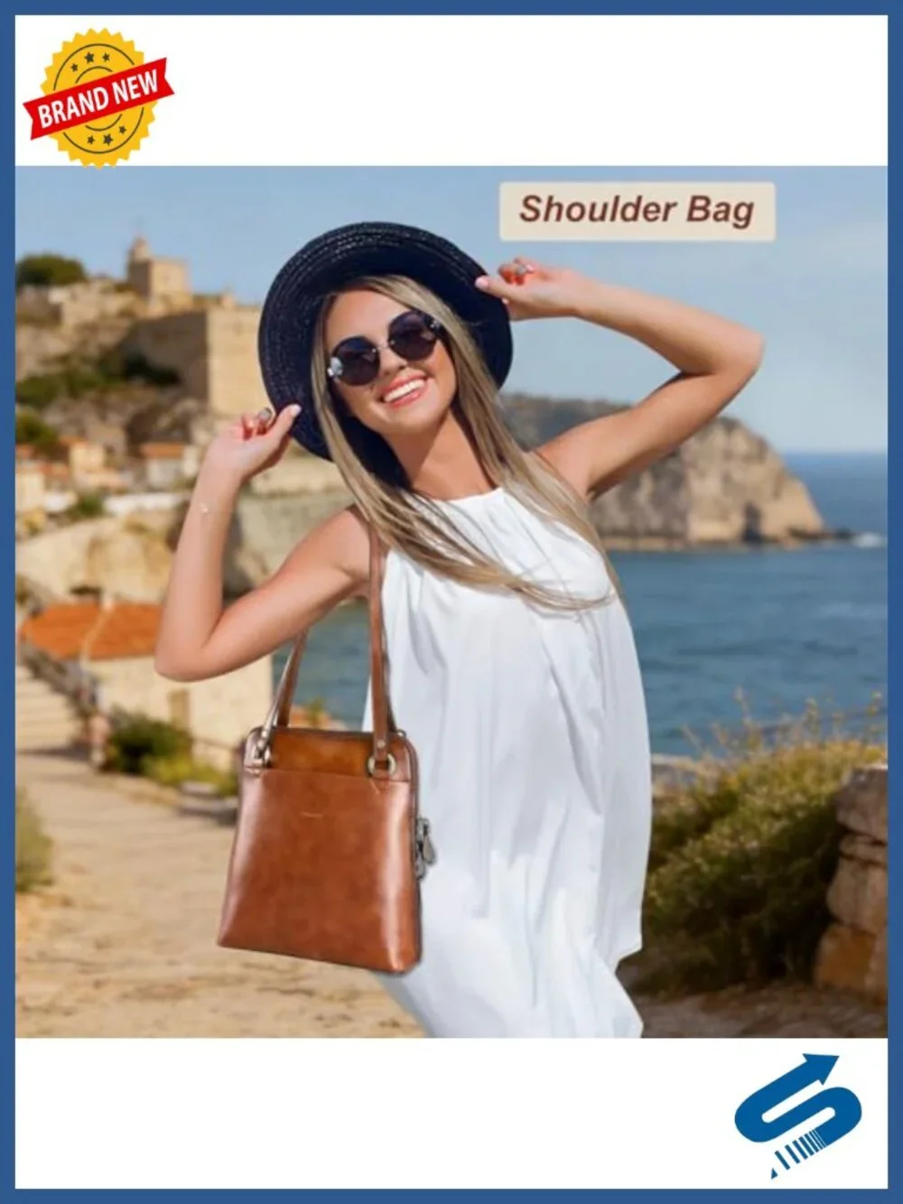 Convertible Leather Backpack Purse for Women, Lightweight Daypack with